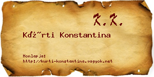 Kürti Konstantina névjegykártya